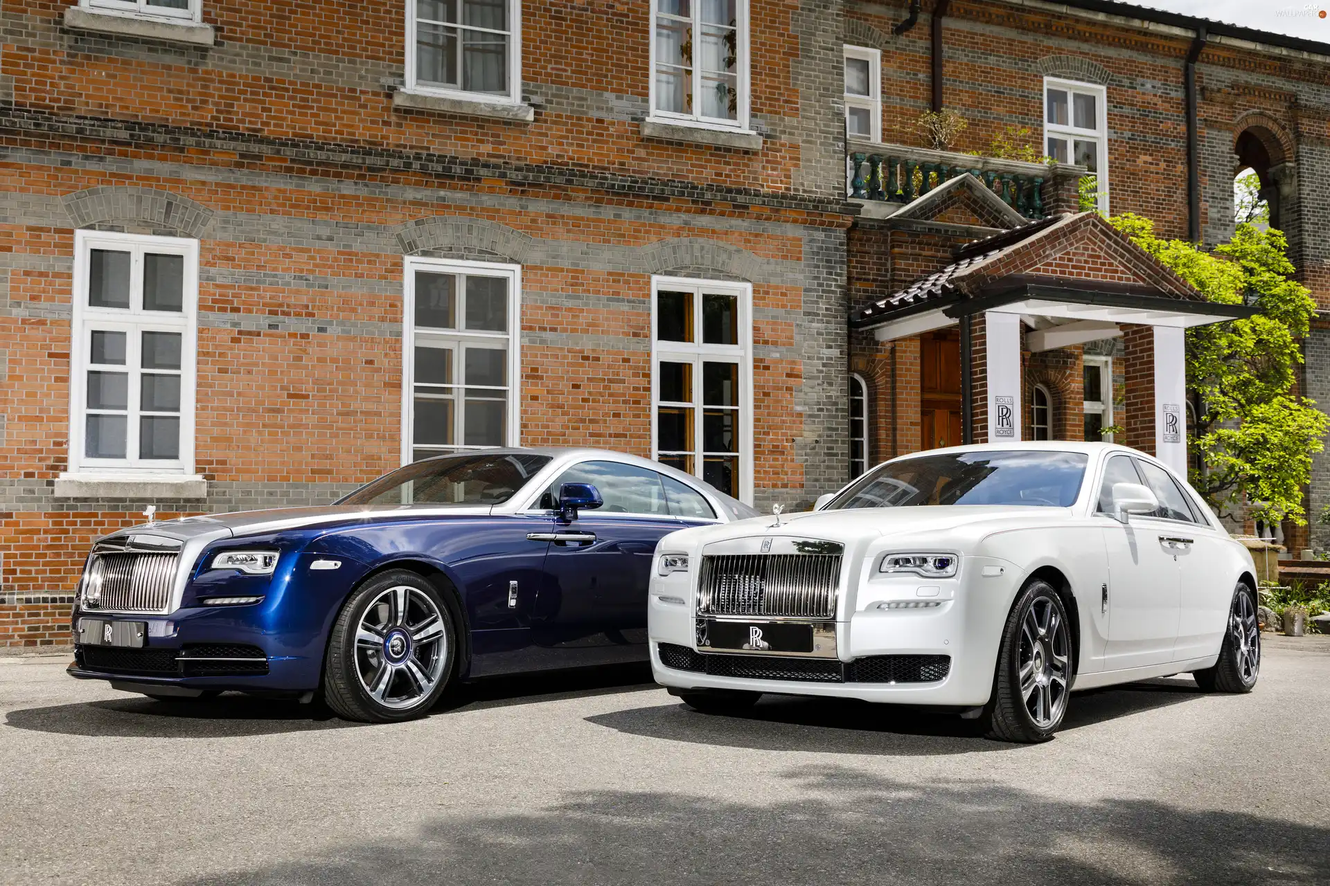 Rolls-Royce Wraith, House, Rolls-Royce Ghost, White, blue
