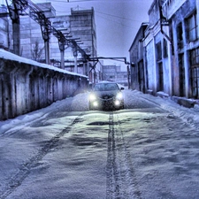 Street, Mazda, A snow-covered