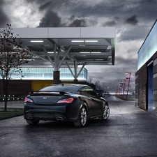 buildings, dark, Hyundai Genesis Coupe