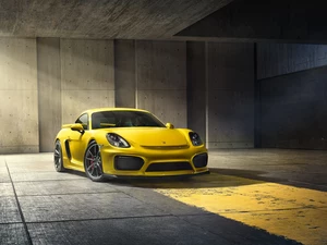 Front, Porsche Cayman GT4, Yellow