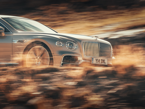 fuzzy, background, Limousine, Front, Bentley Continental Flying Spur