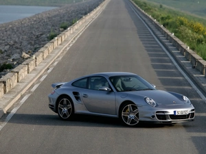 911, Automobile, Way, Porsche, silver, Turbo, ##