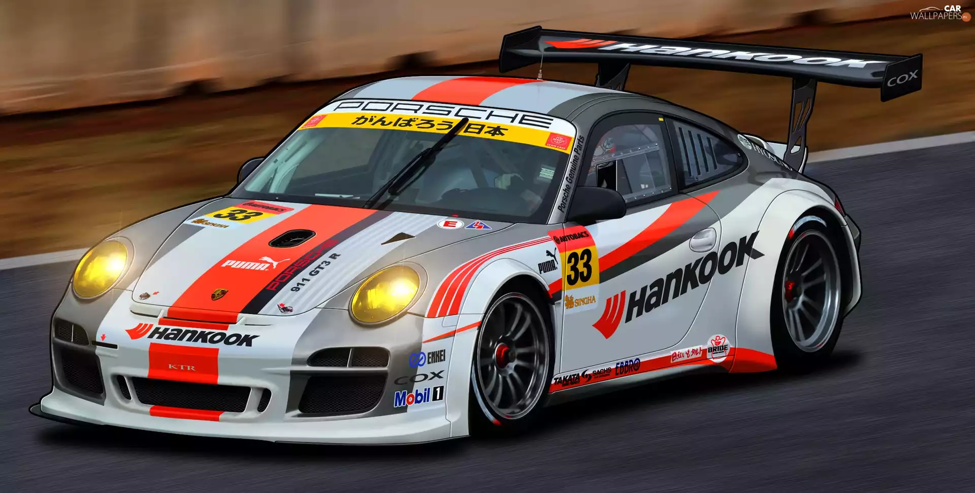 2011, racing cars, Porsche 911 GT3 R Super GT
