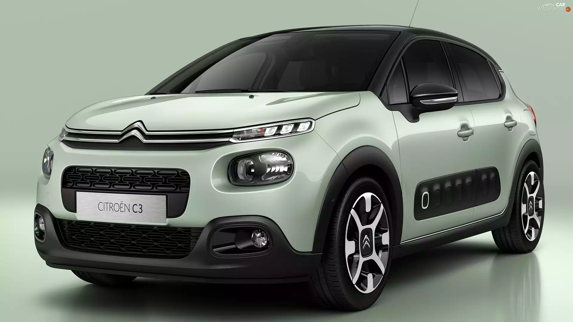 greenish, 2016, Front, Citroen C3