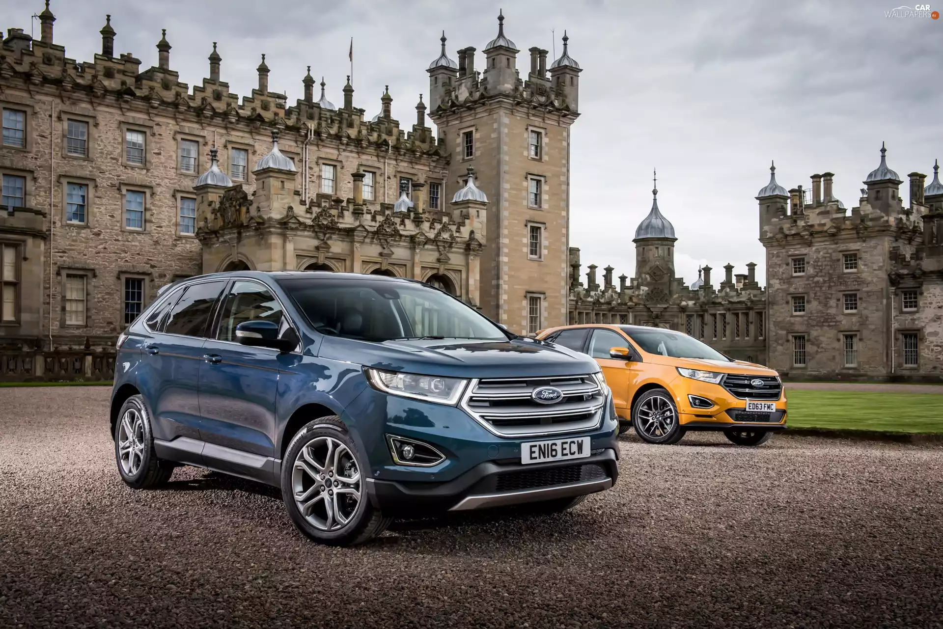 2016, Floors Castle, cars, Ford Edge Sport, Two cars