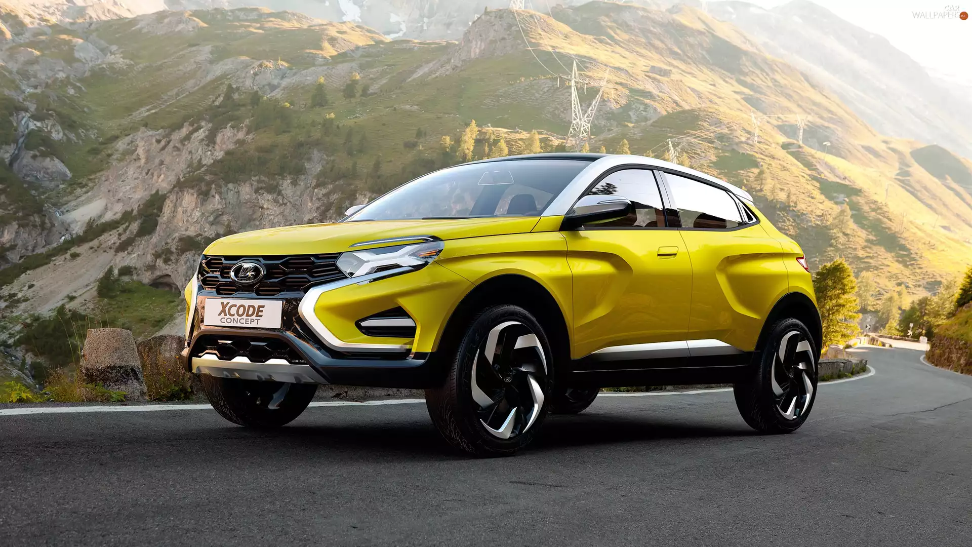 Yellow Honda, Concept, 2017, Lada XCode SUV