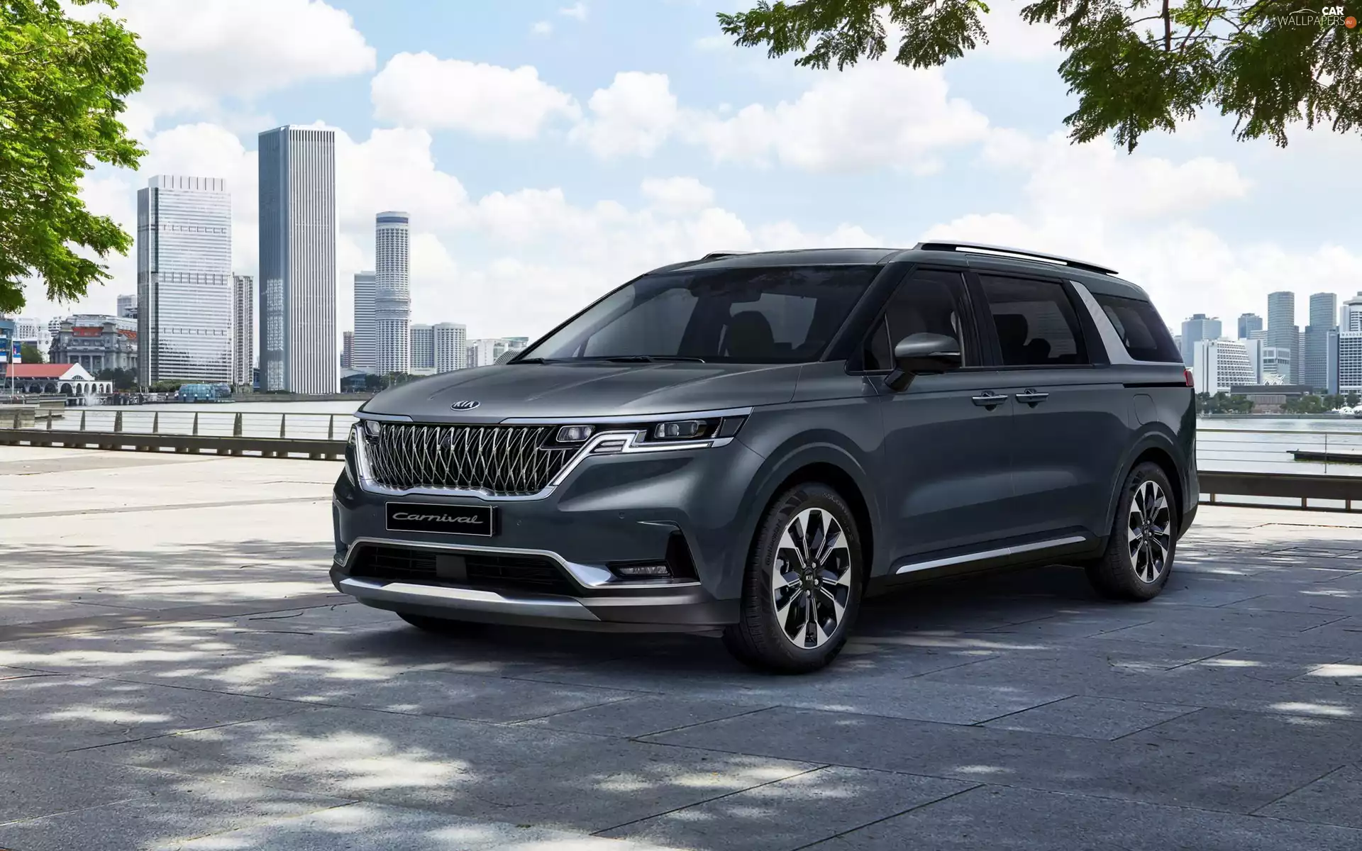 skyscrapers, Kia Carnival, 2020