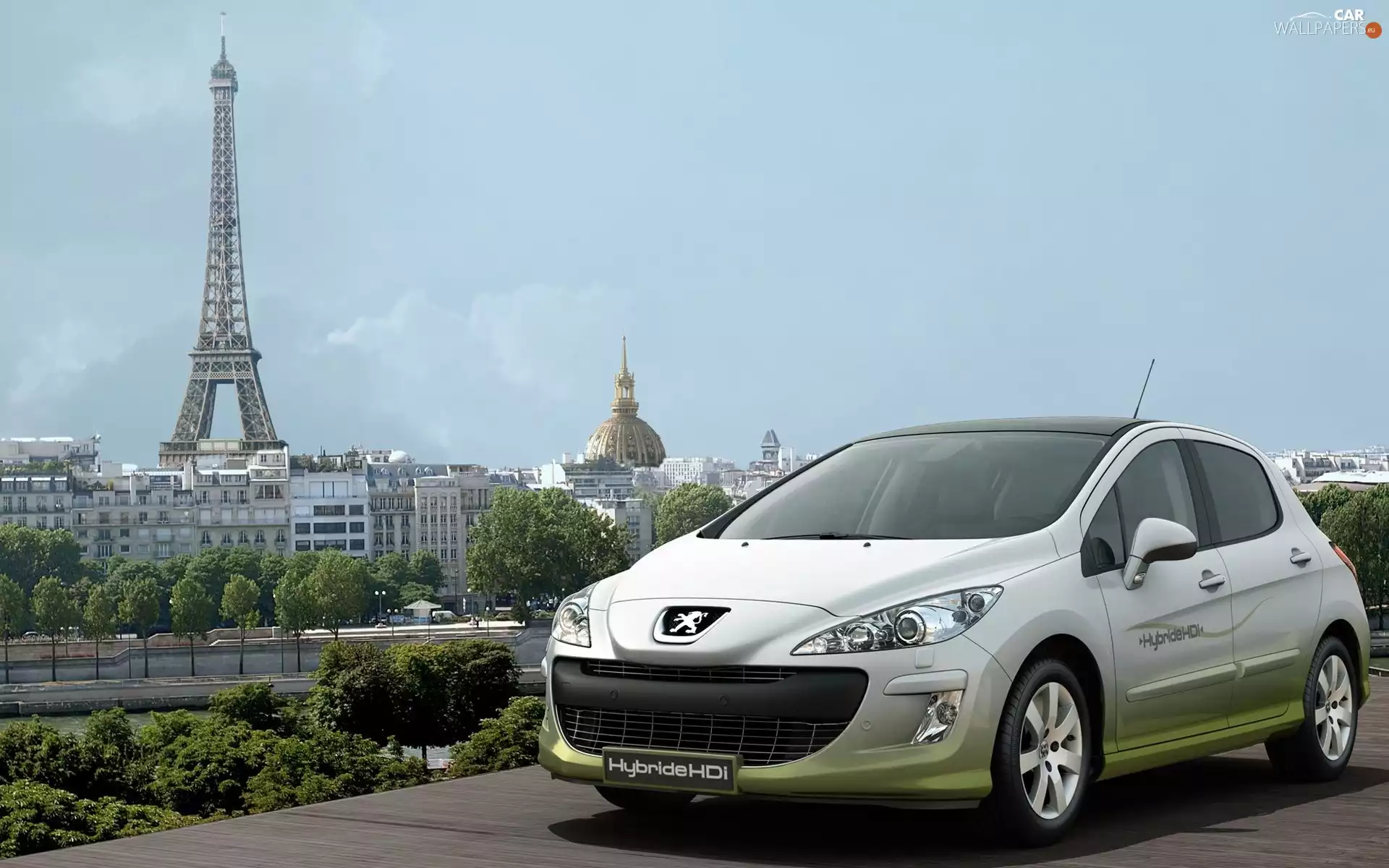 Hybrid, silver, Peugeot 308