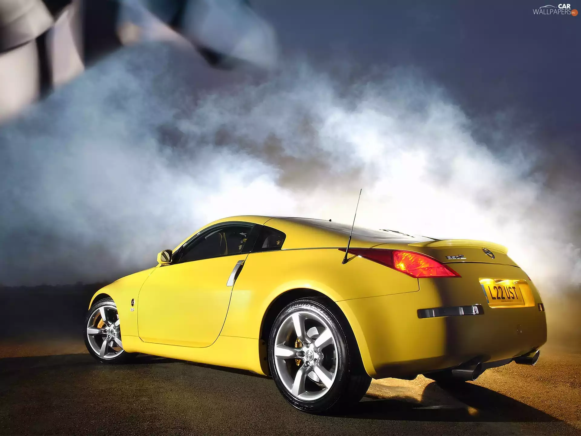 smoke, Yellow, Nissan 350Z