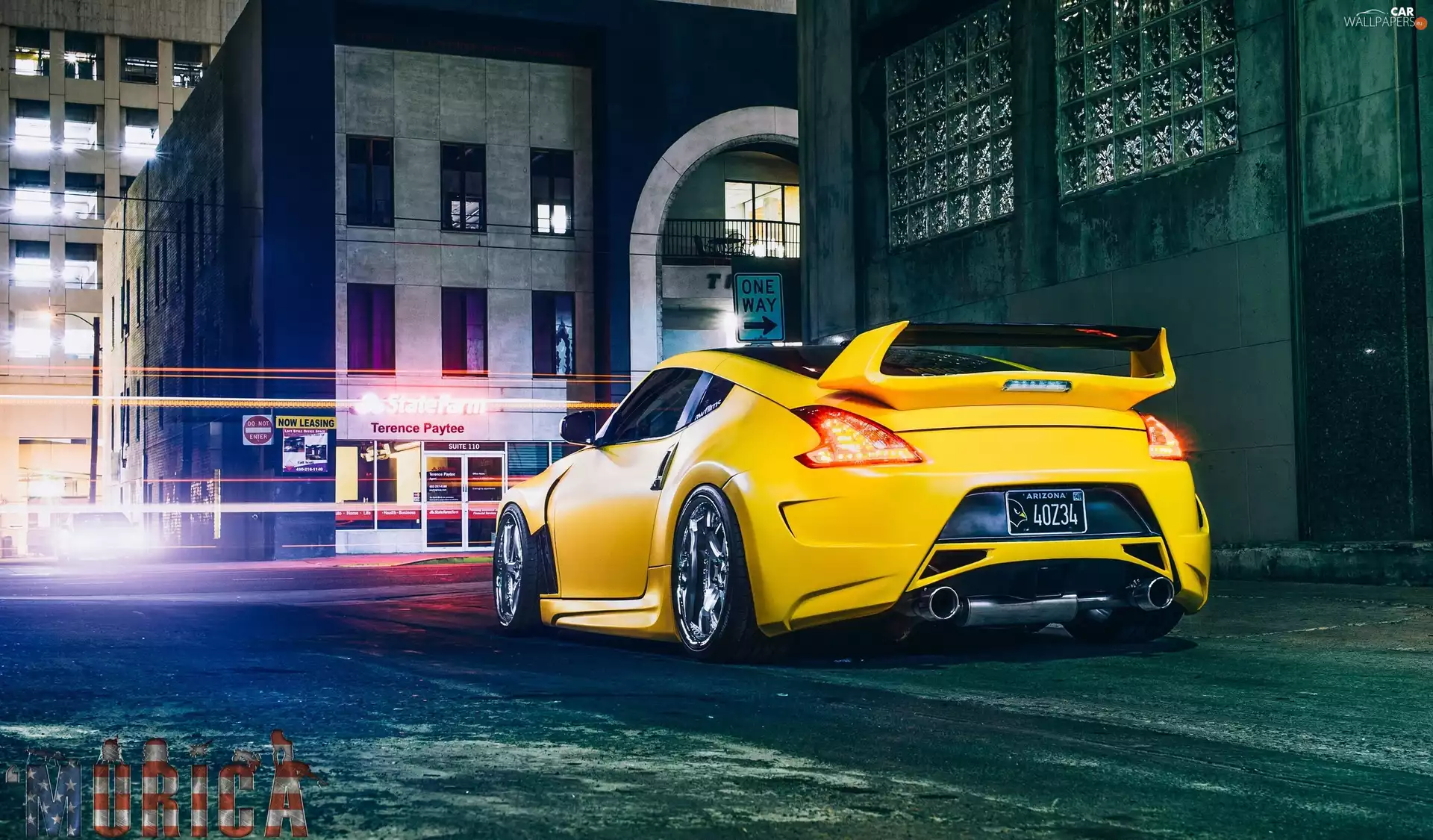 Street, Houses, Nissan 370Z, 2010, Yellow