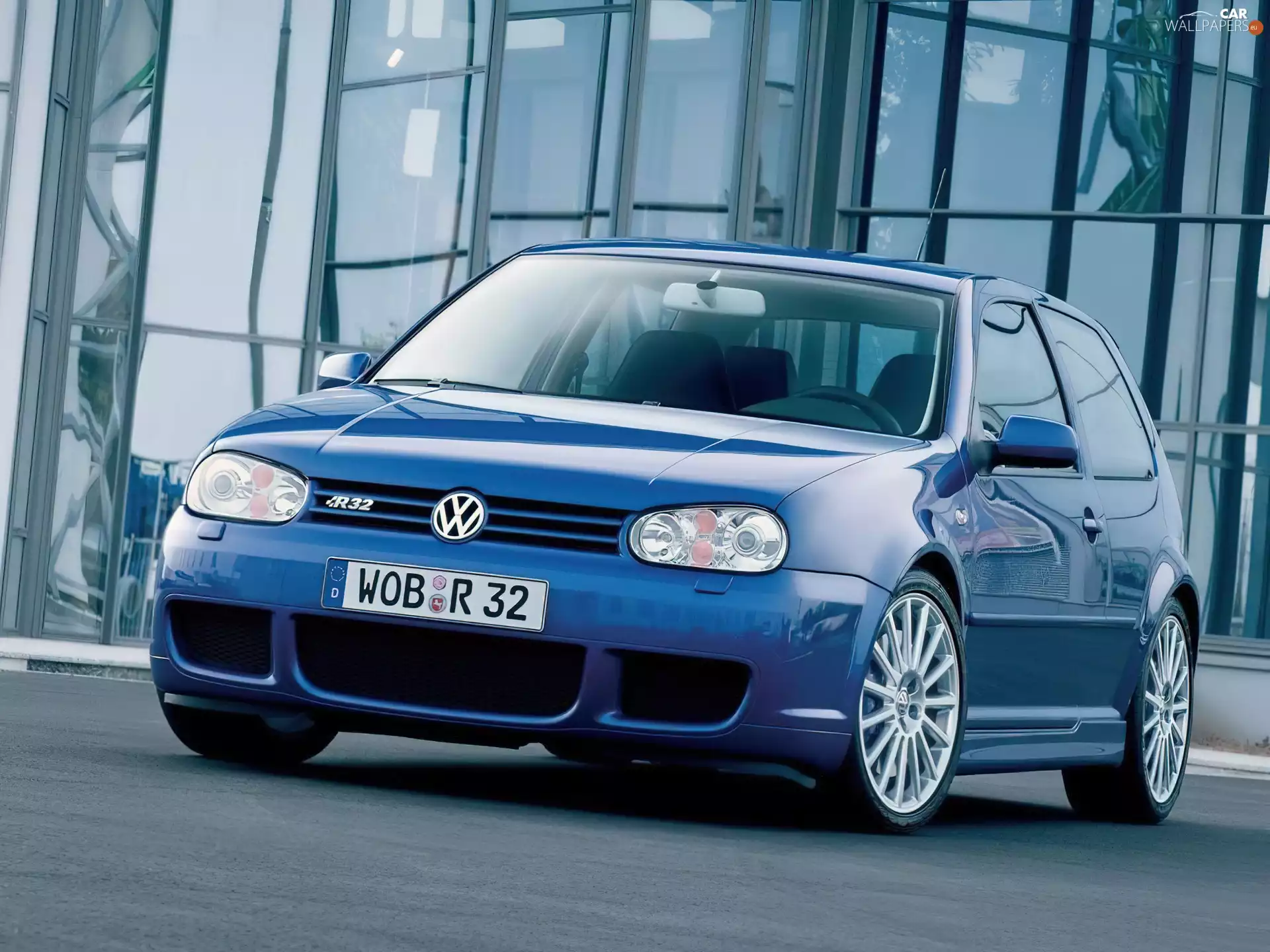 Golf 4, blue, Front, R32