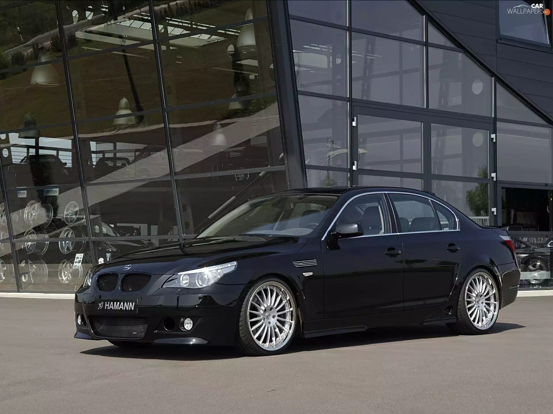 House, glass, BMW 5, E60, Black