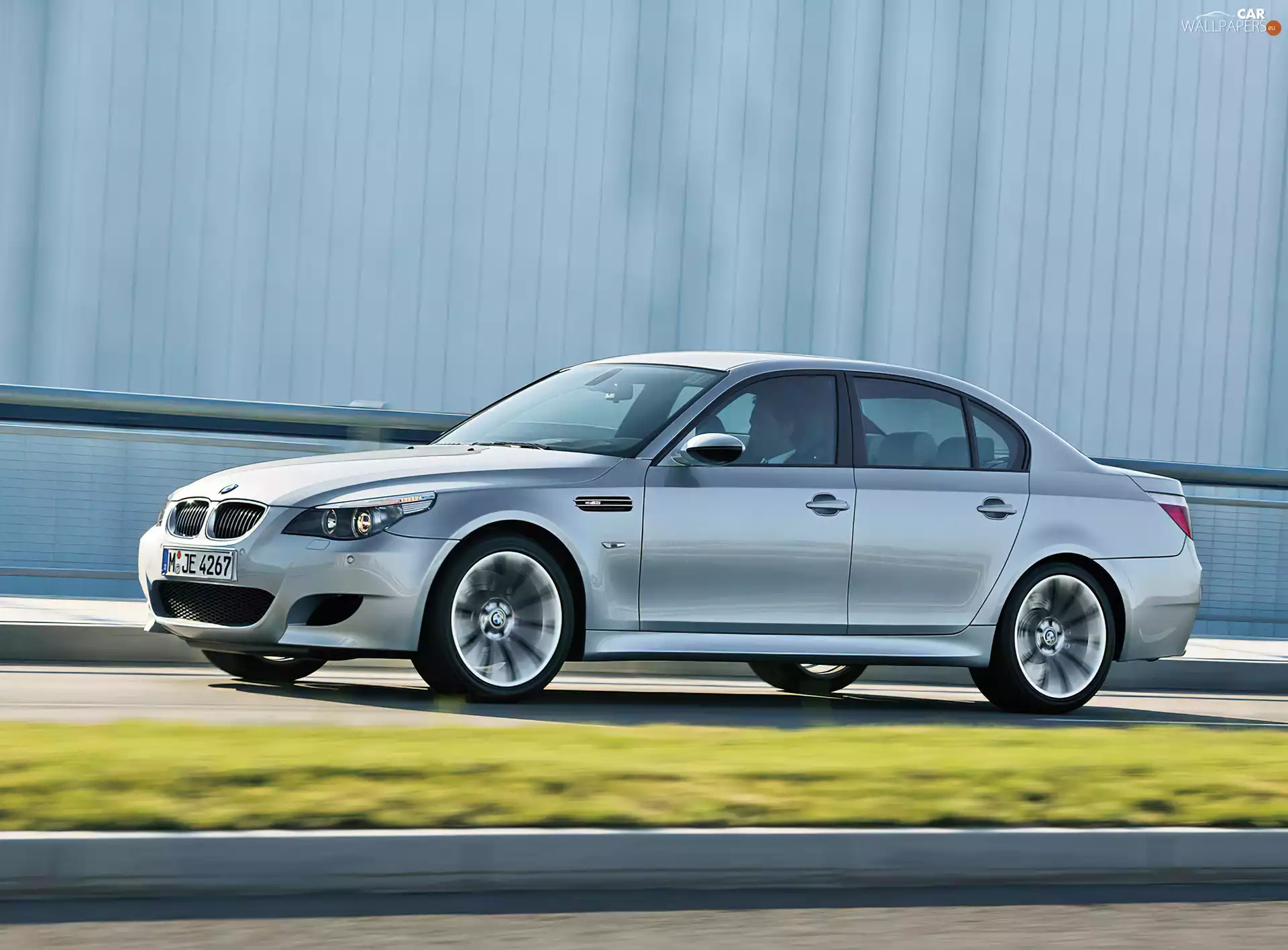 Left, side, BMW 5, E60, silver