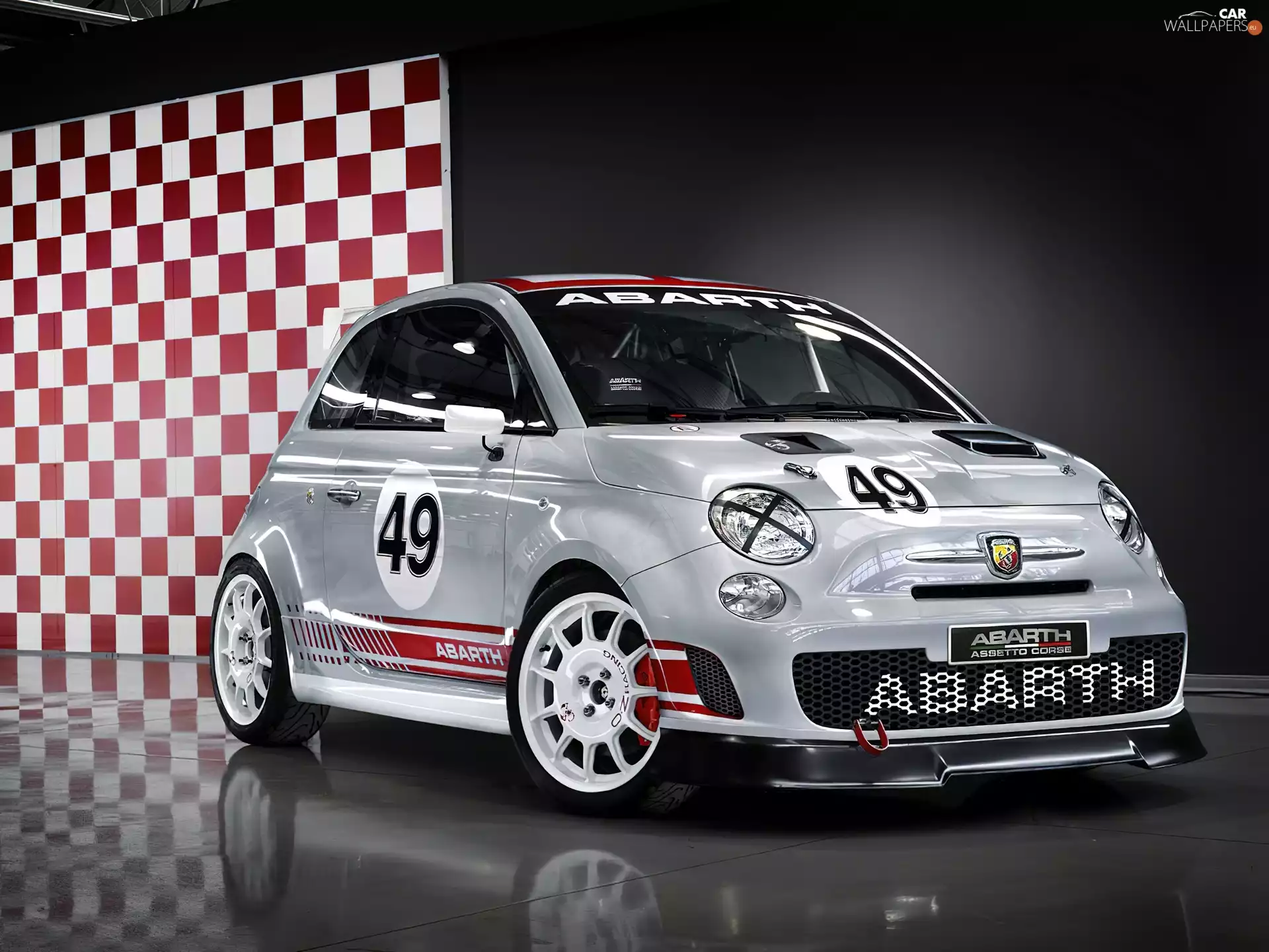 Abarth 500, number, starting, checkerboard
