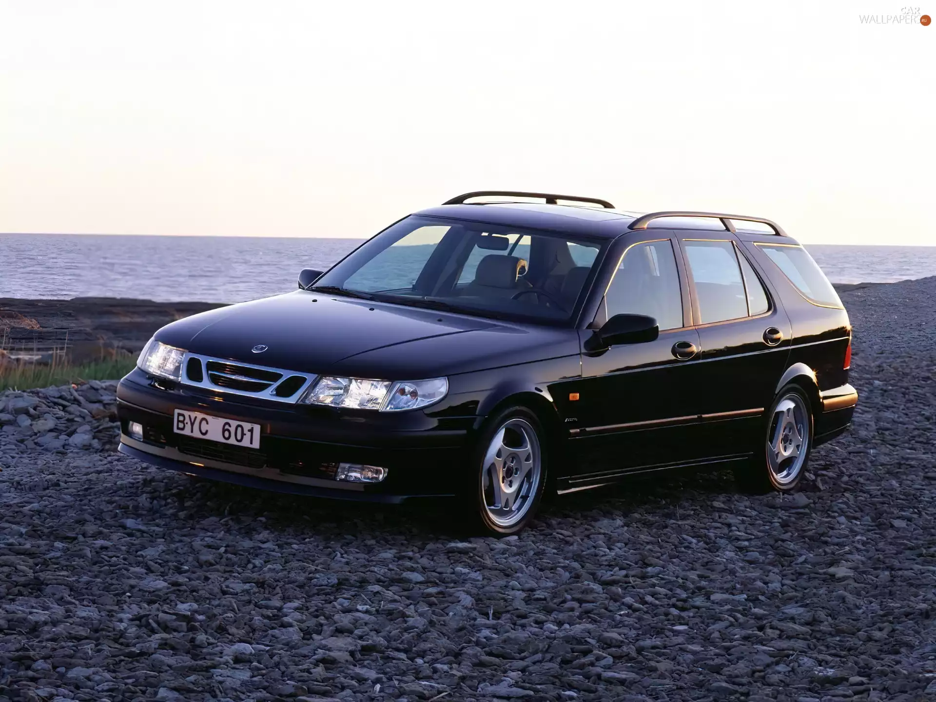 Front lights, Saab 9-3, black Combi