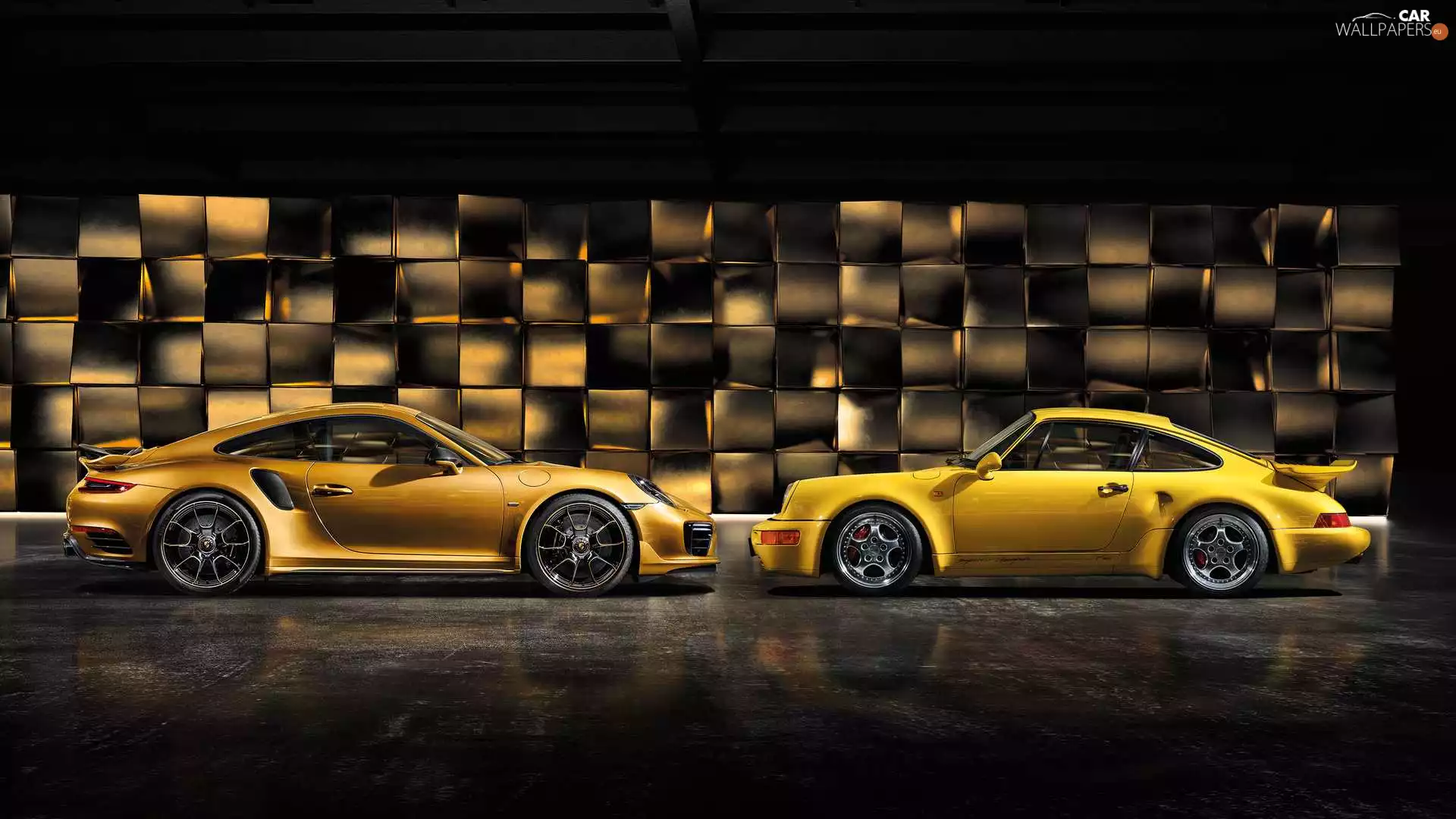 Two cars, Porsche 911 Turbo S Exclusive Series, Porsche 911 Carrera RS, cars