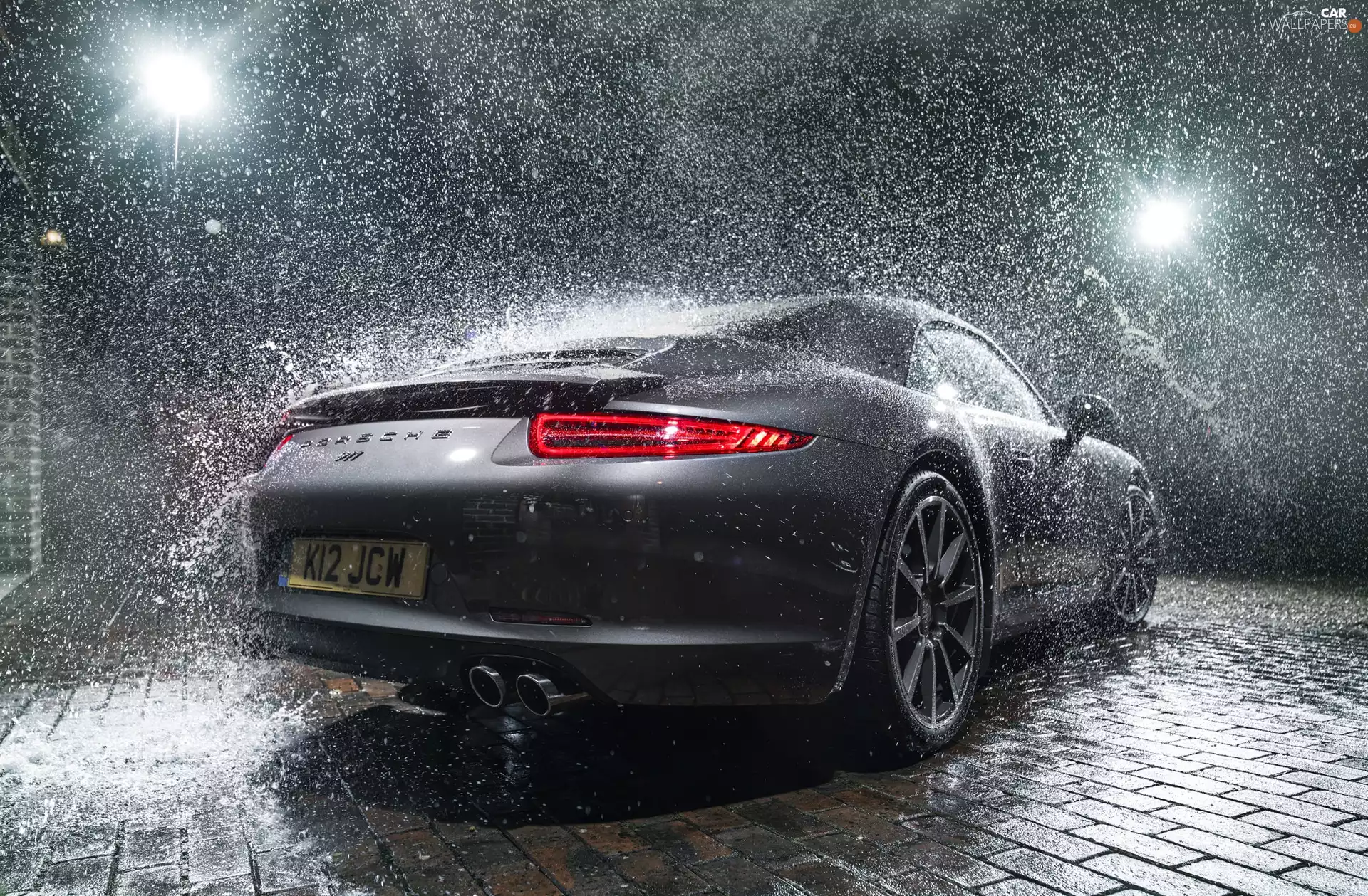 Porsche, Turbo, Rain, 911