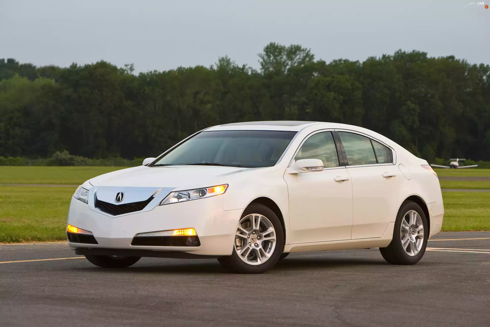 White, airport, plane, Acura TL