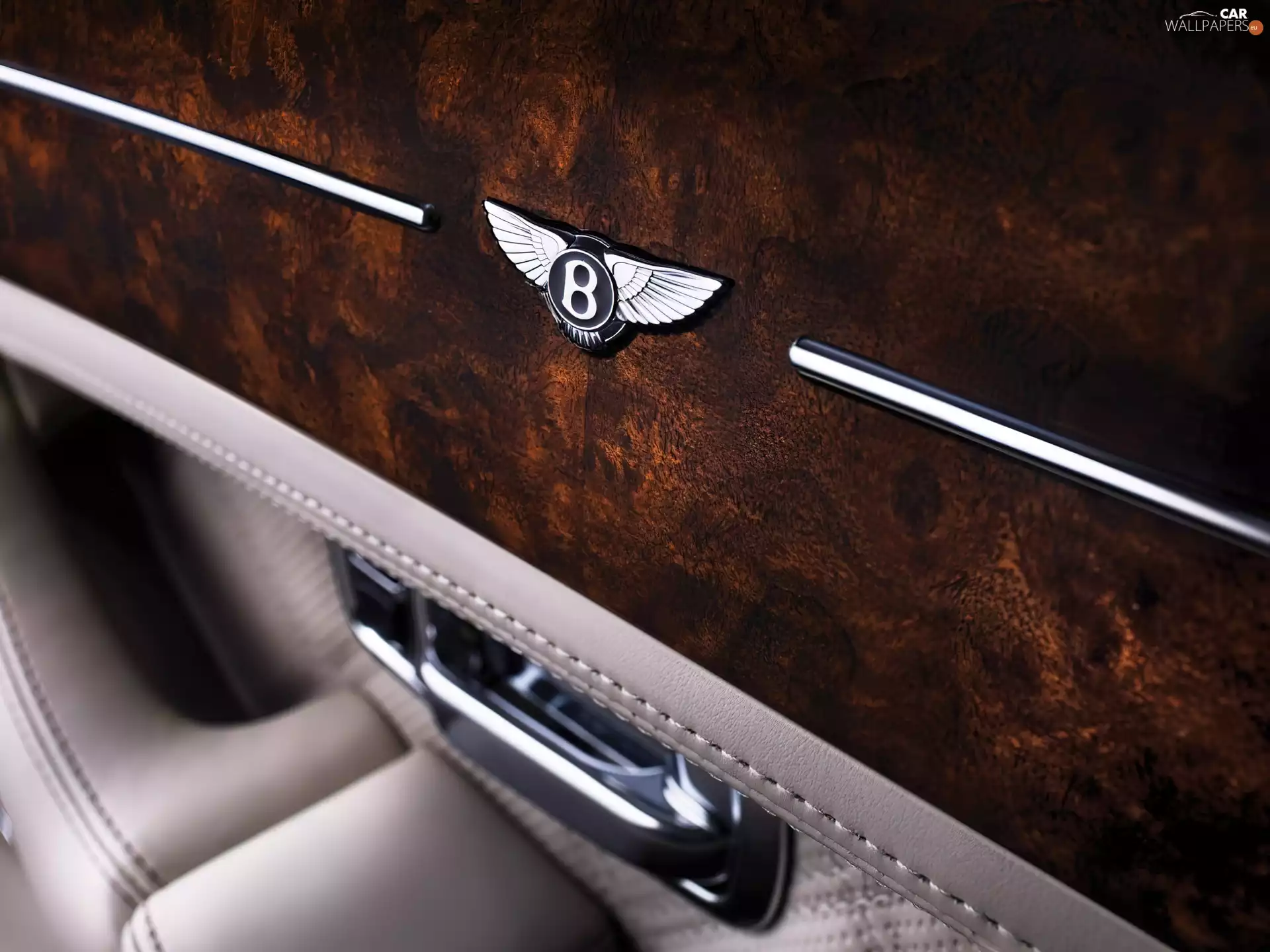 Wood, emblem, Bentley Arnage