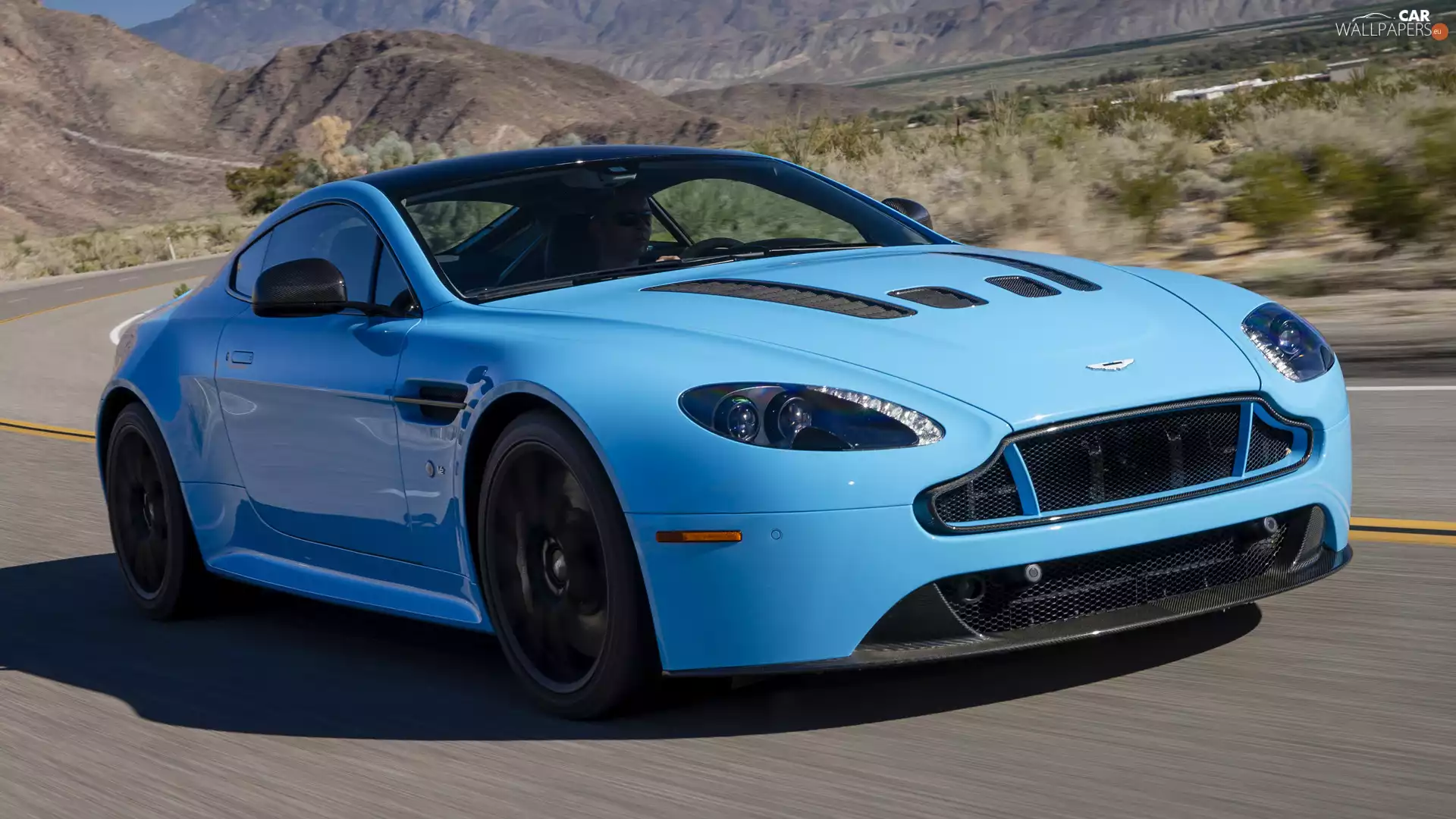 blue, Aston Martin V12 Vantage