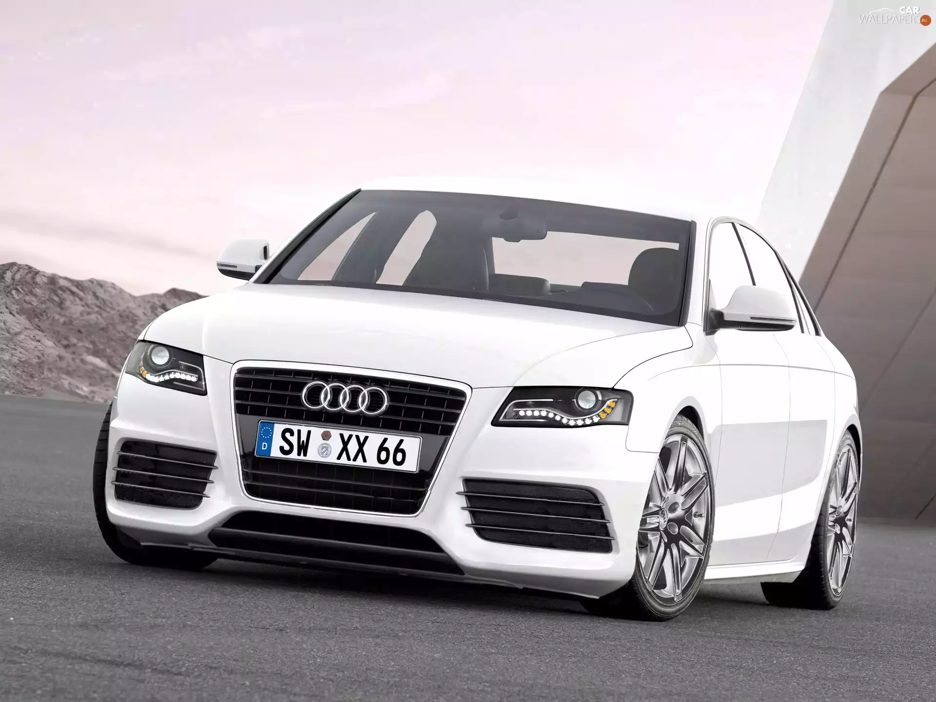 Front, Mask, headlights, Audi A4 B8
