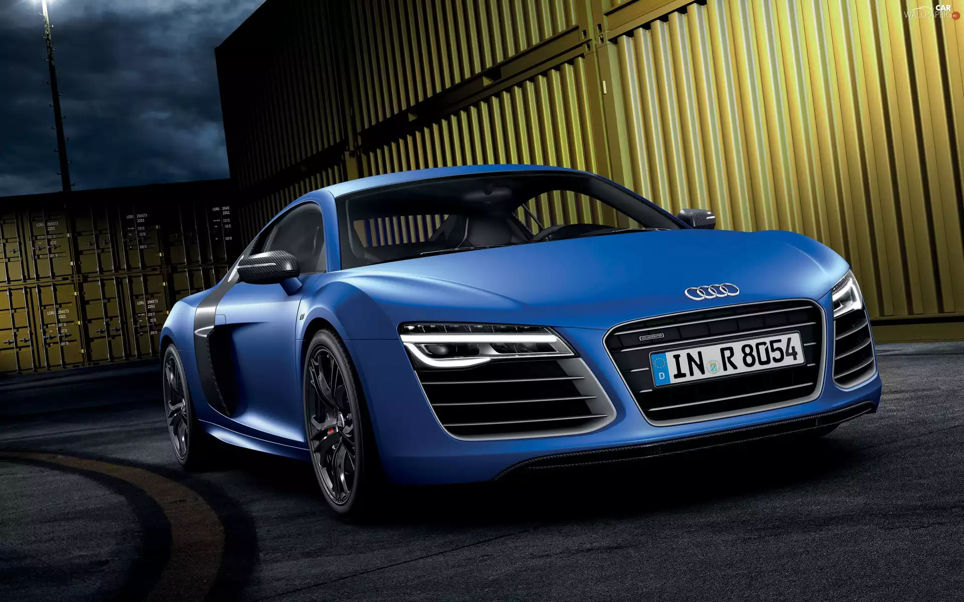 blue, R8, V10, Audi