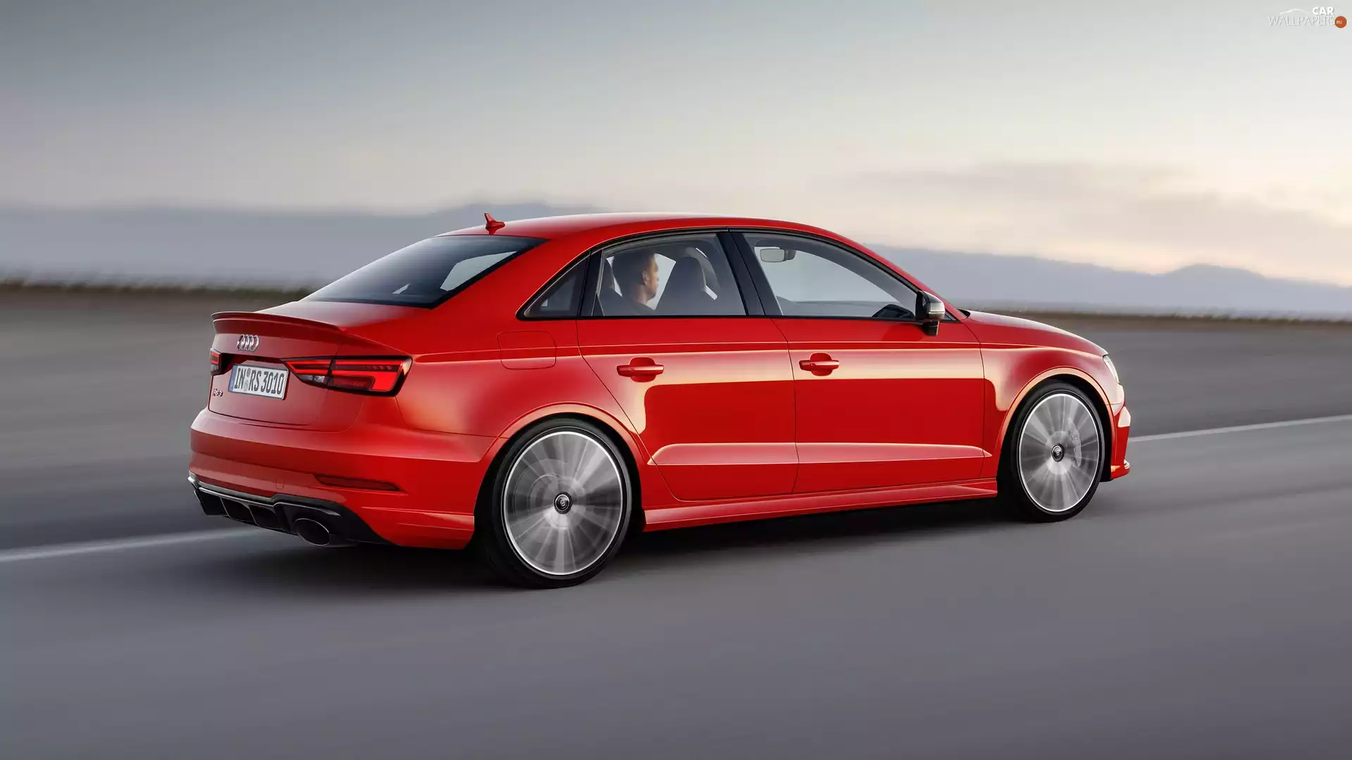 Red, Sedan, 2016, Audi RS3 Limousine