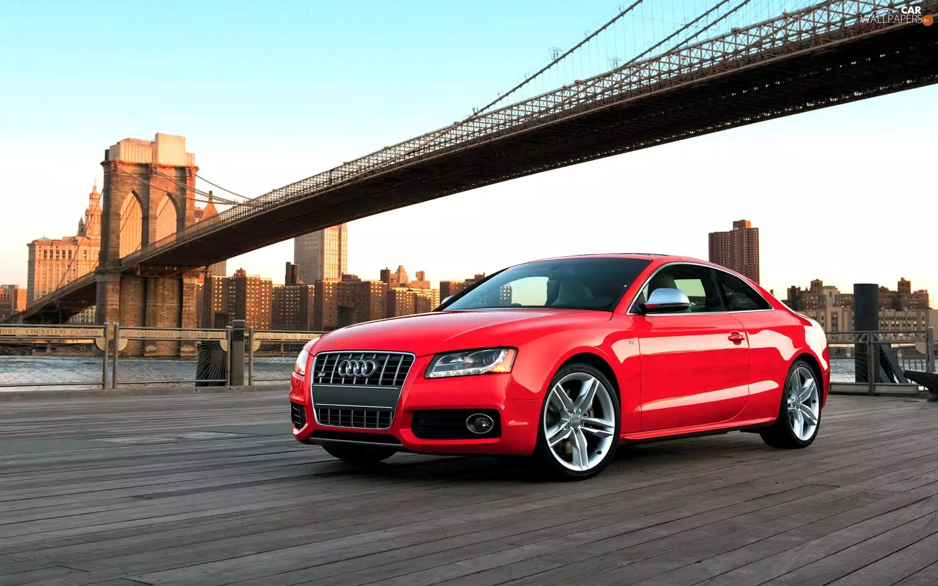 Red, S5, bridge, Audi