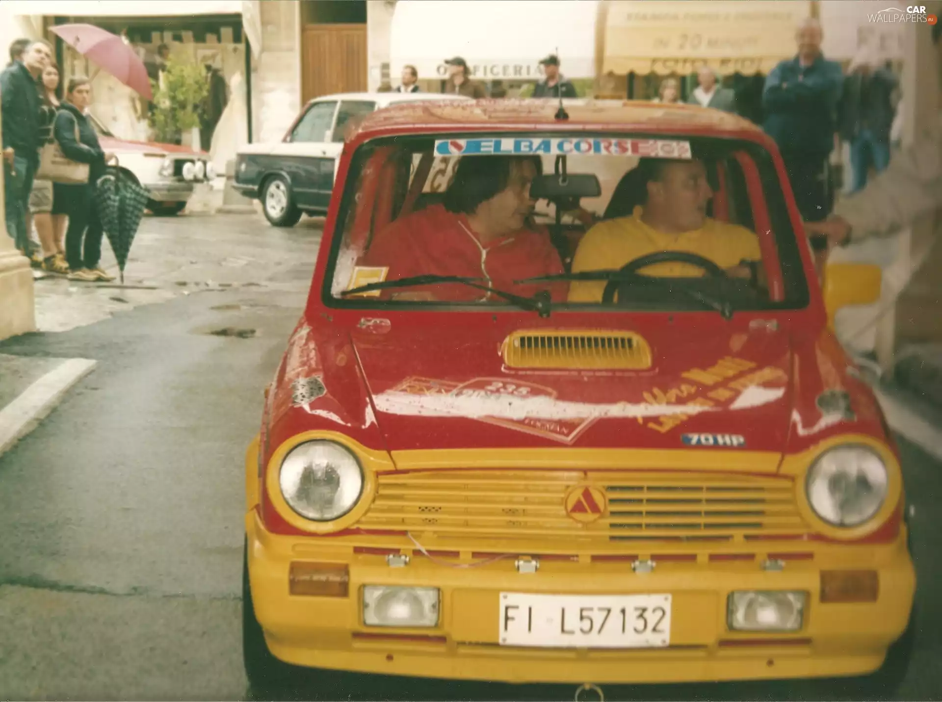 Red, Autobianchi A112, race, Yellow