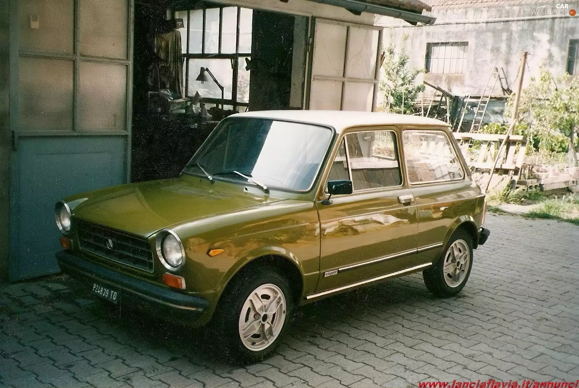 the roof, manufactory, Autobianchi A112, White, Green