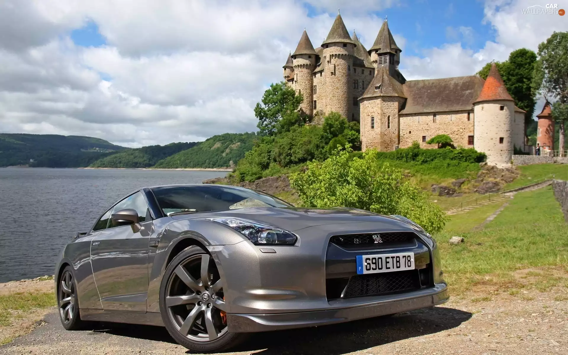 Nissan GTR, silver, Automobile