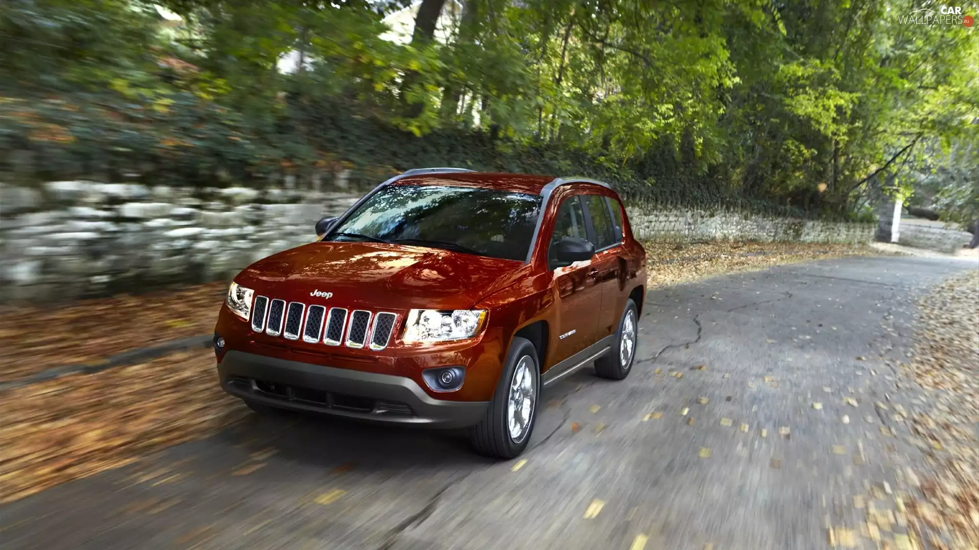 Red, jeep, Compass, Automobile