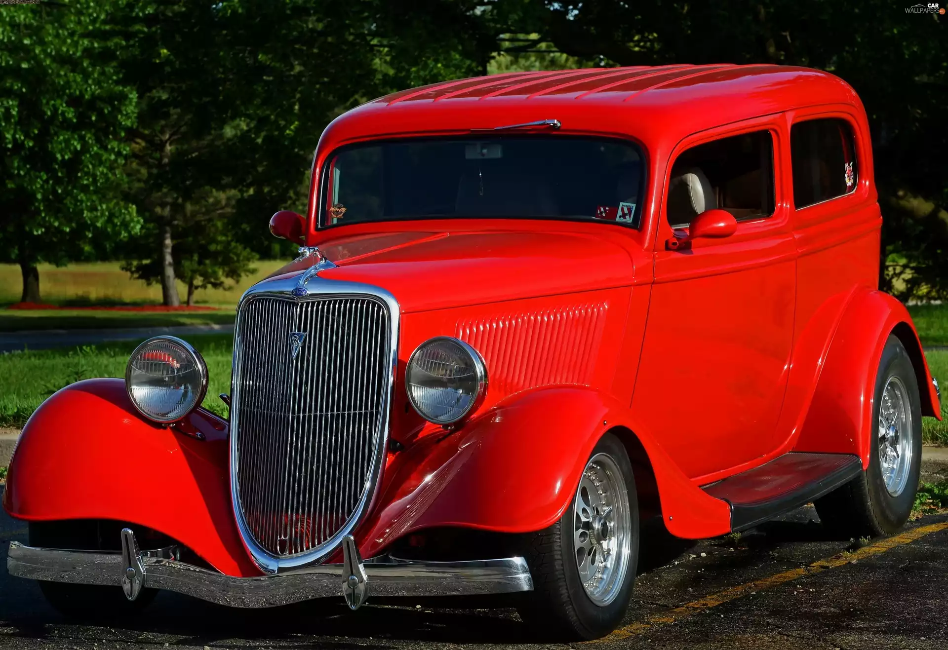 Red, antique, Ford, Automobile