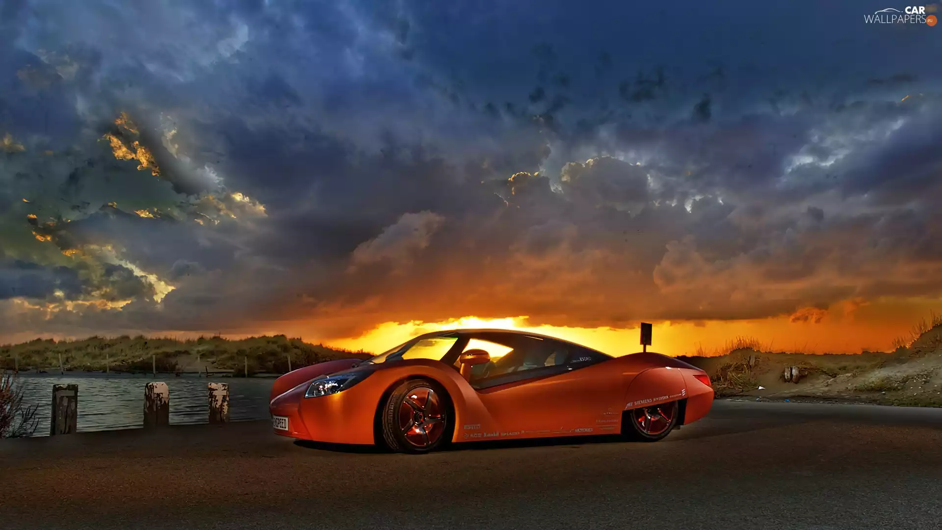 Ichange, Great Sunsets, Automobile, Rinspeed, Red