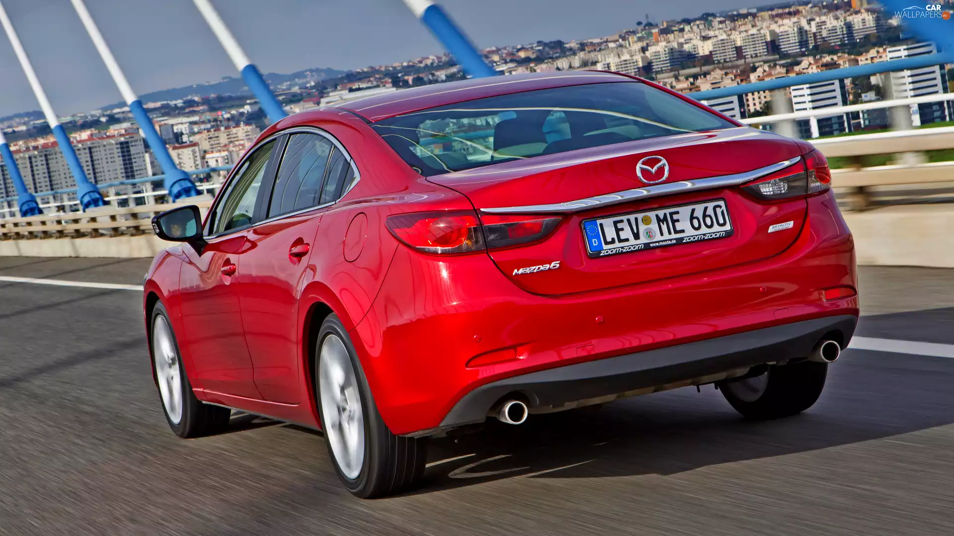 red hot, Sedan, Back, Mazda 6