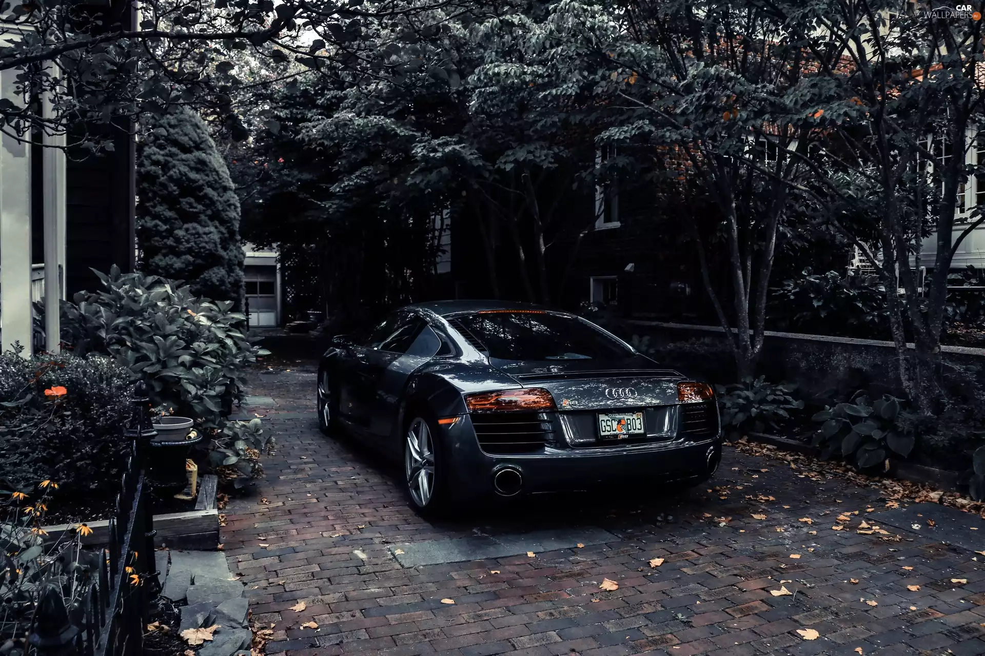 Black, Back, house, Audi R8