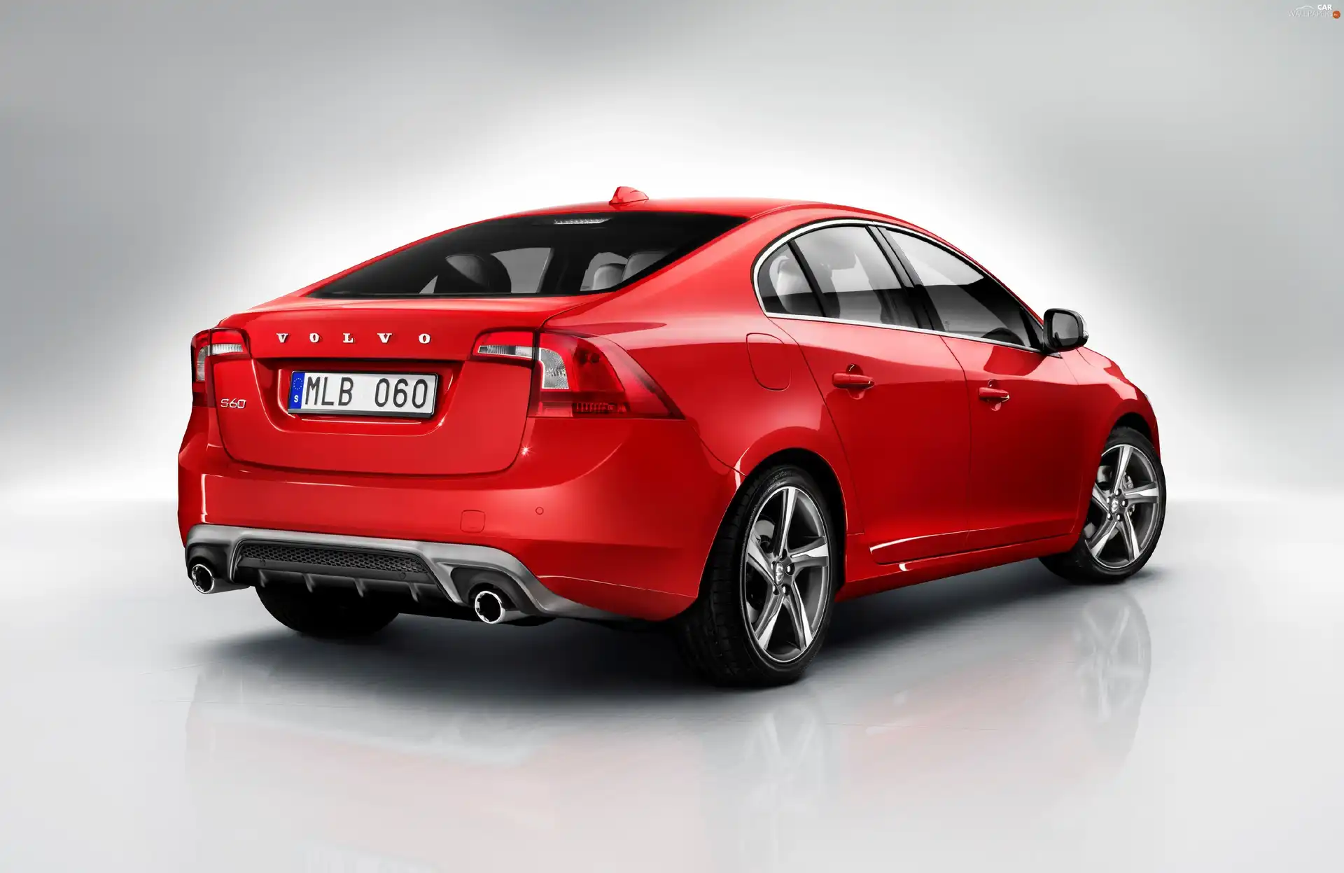 Red, S60, Back, Volvo cars