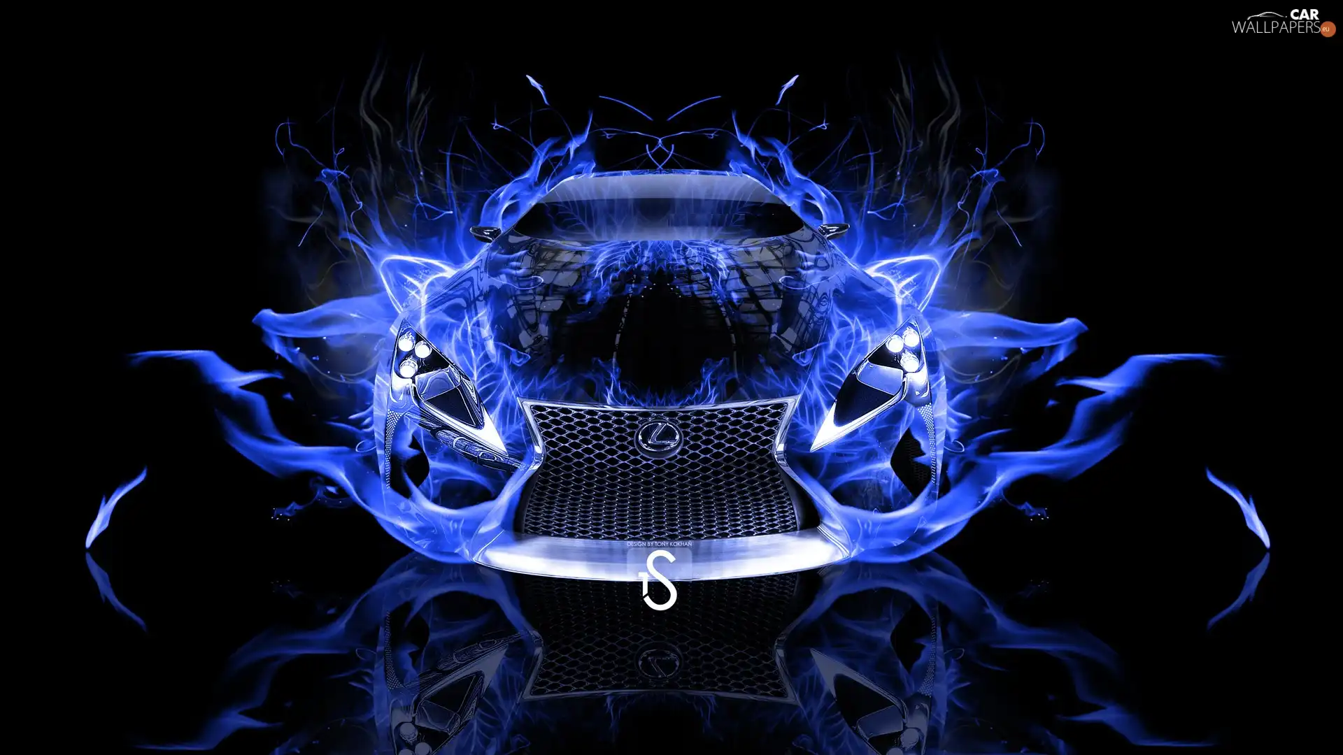 blue, Black, background, Lexus LF-LC