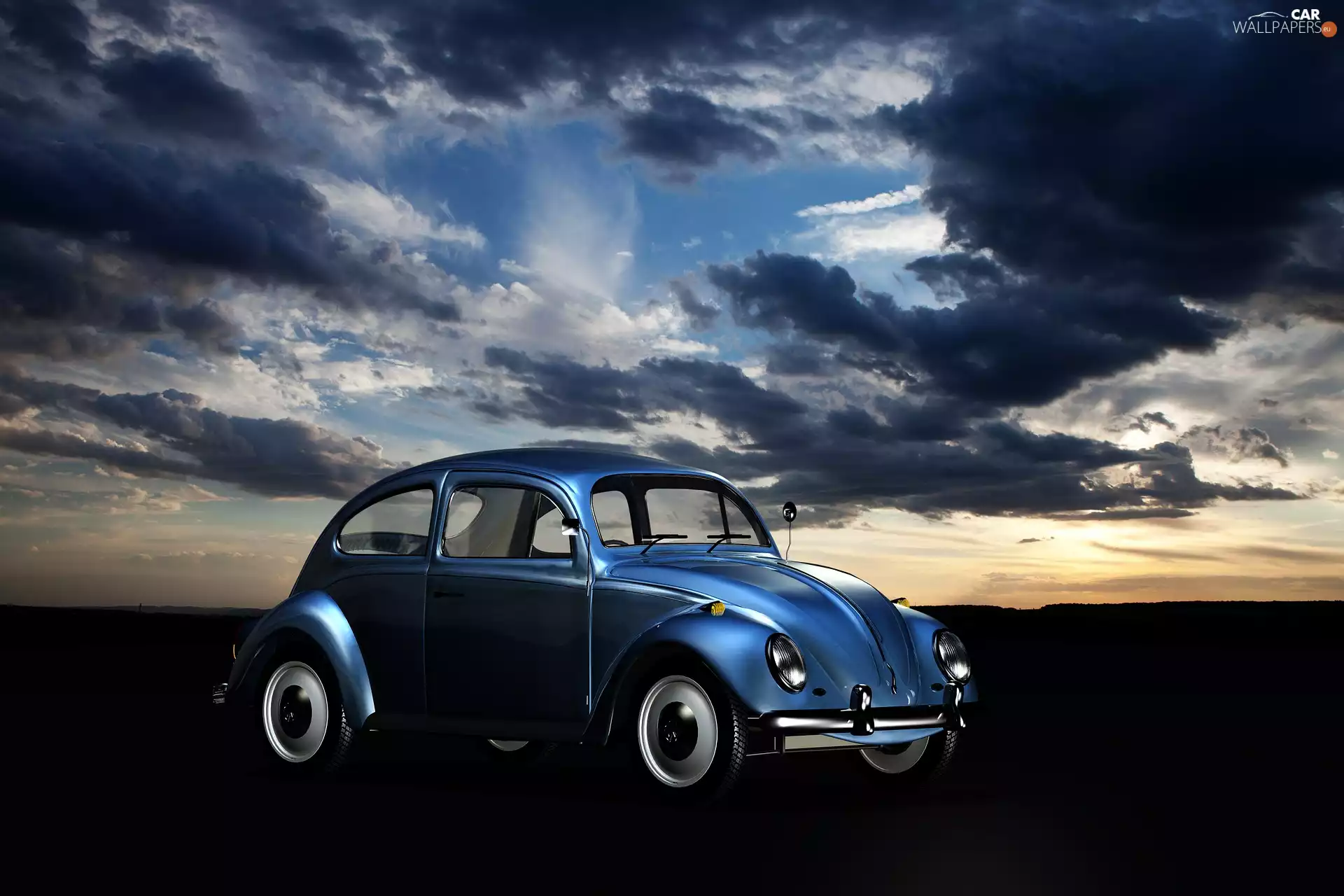 1956, antique, Volkswagen Beetle