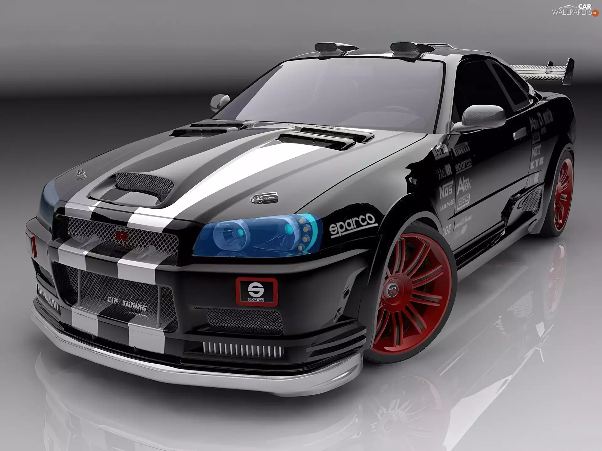 TUNING, Black, Nissan SkyLine GTR