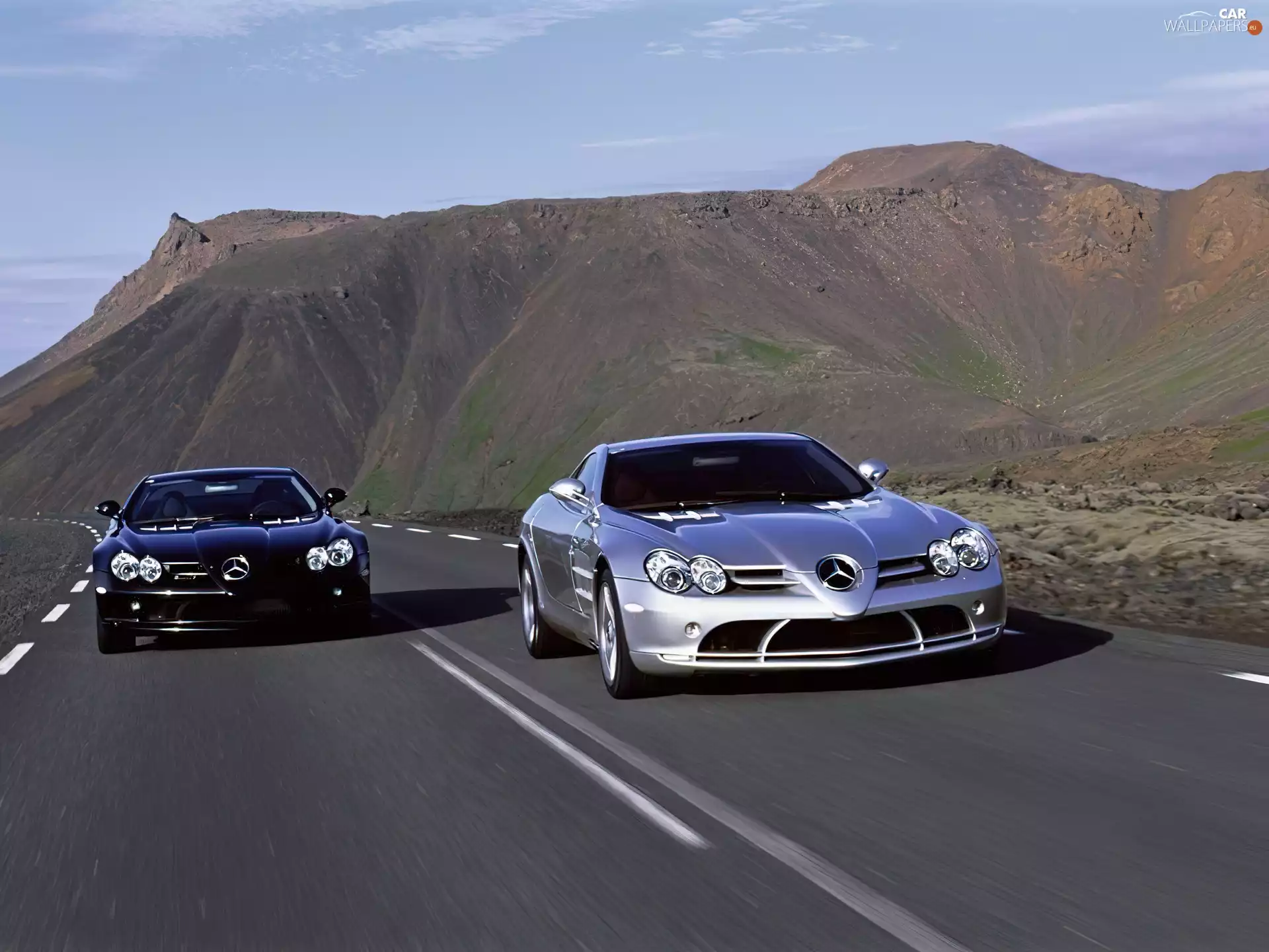 silver, Mercedes SLR, Black