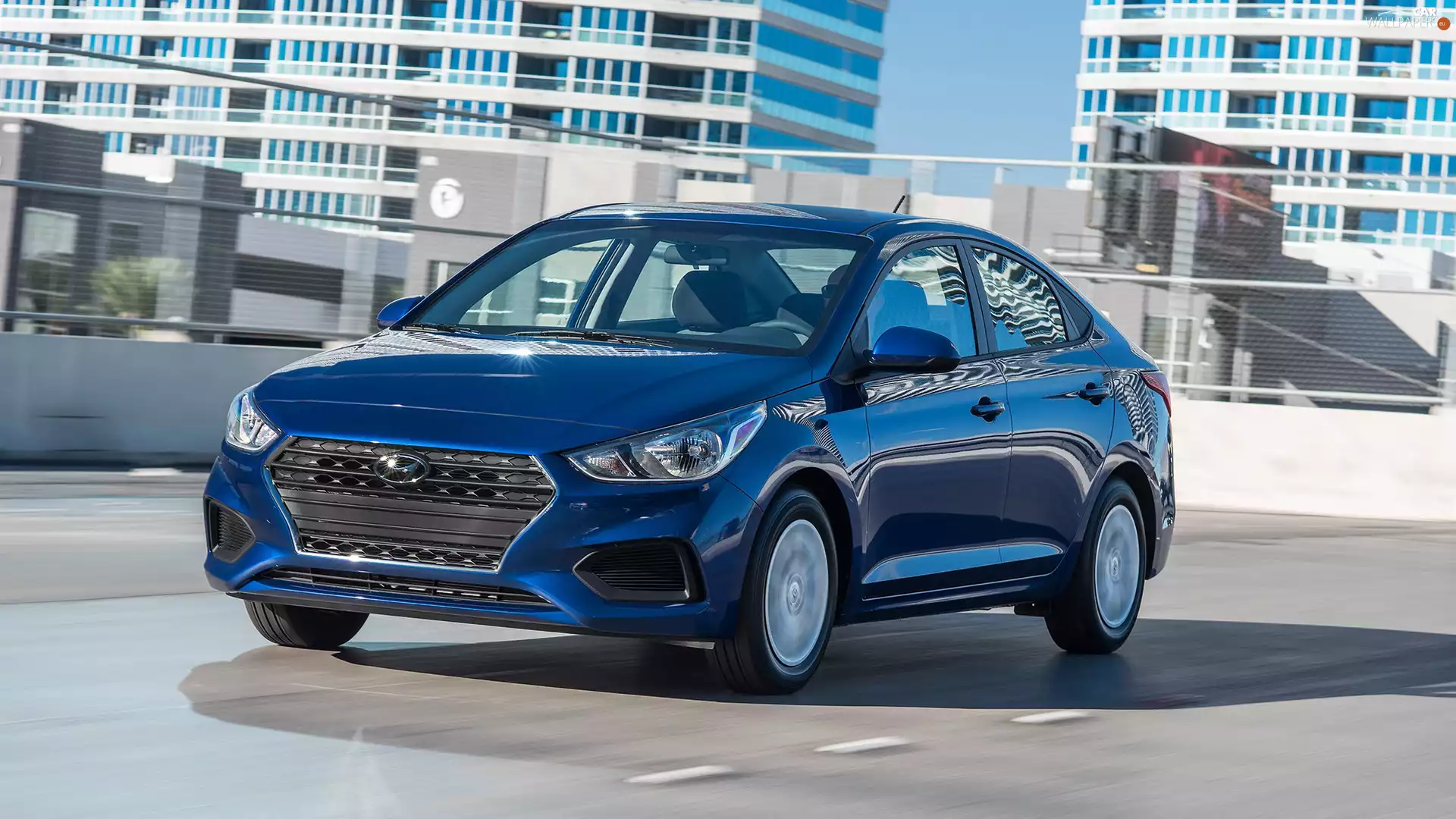 blue, Hyundai Accent