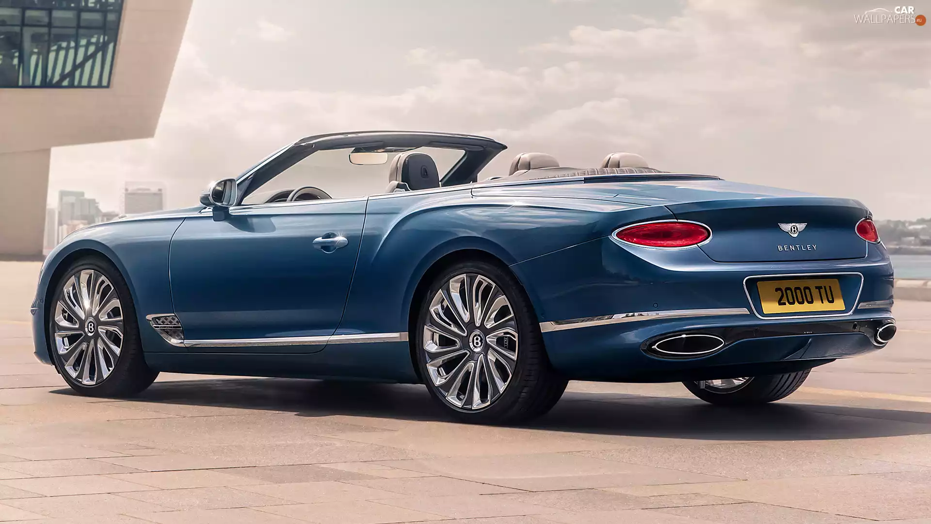 Cabriolet, blue, Bentley Continental GT
