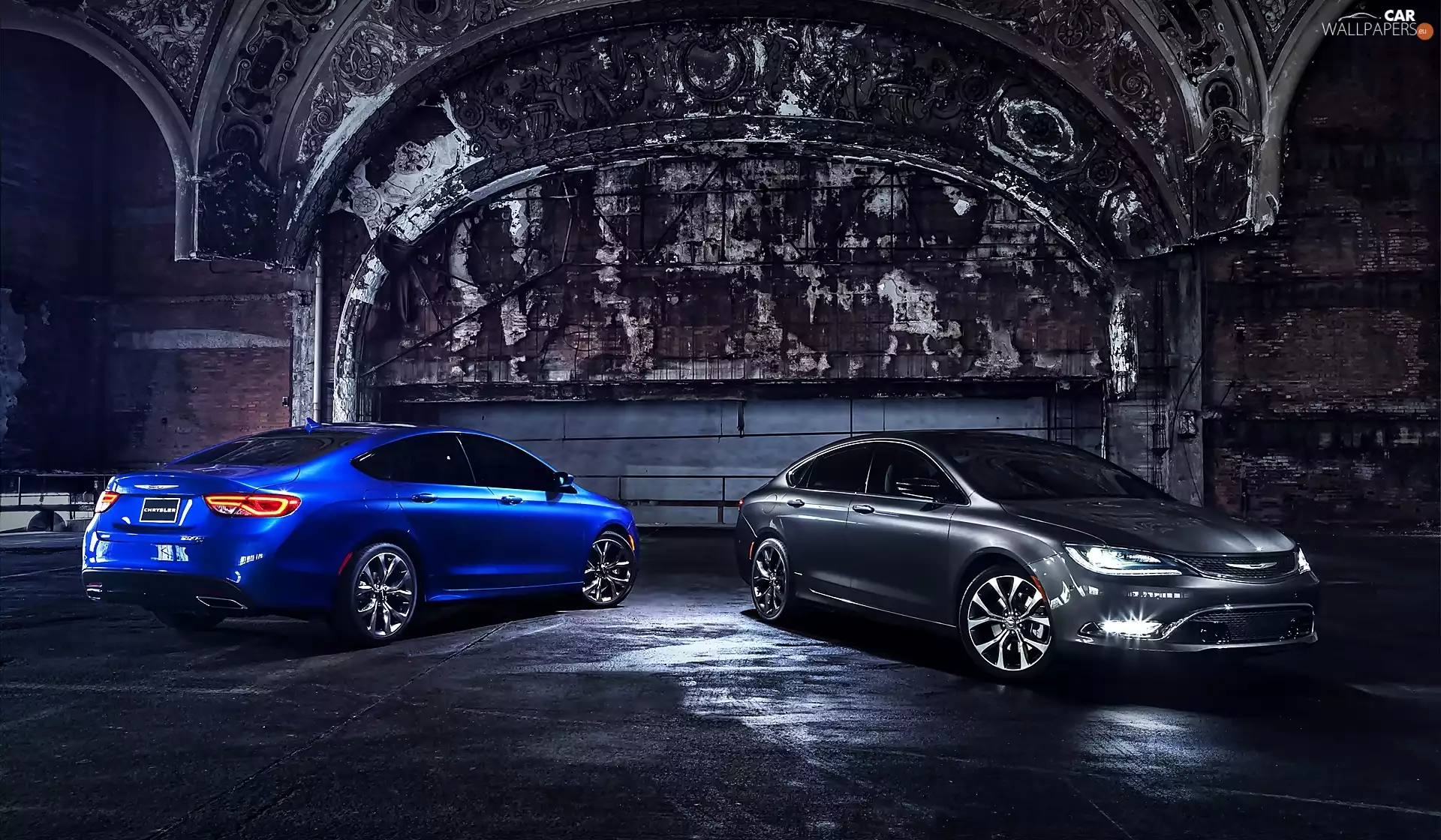cars, blue, Black, Chrysler 200C