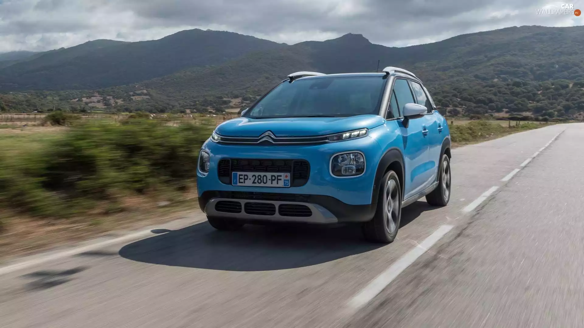 2017, blue, Citroën C3 Aircross