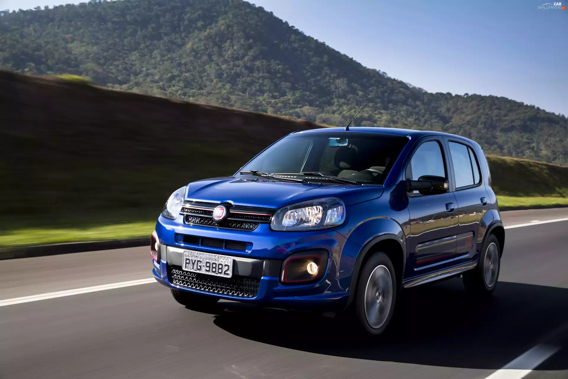 2017, blue, Fiat Uno Sporting