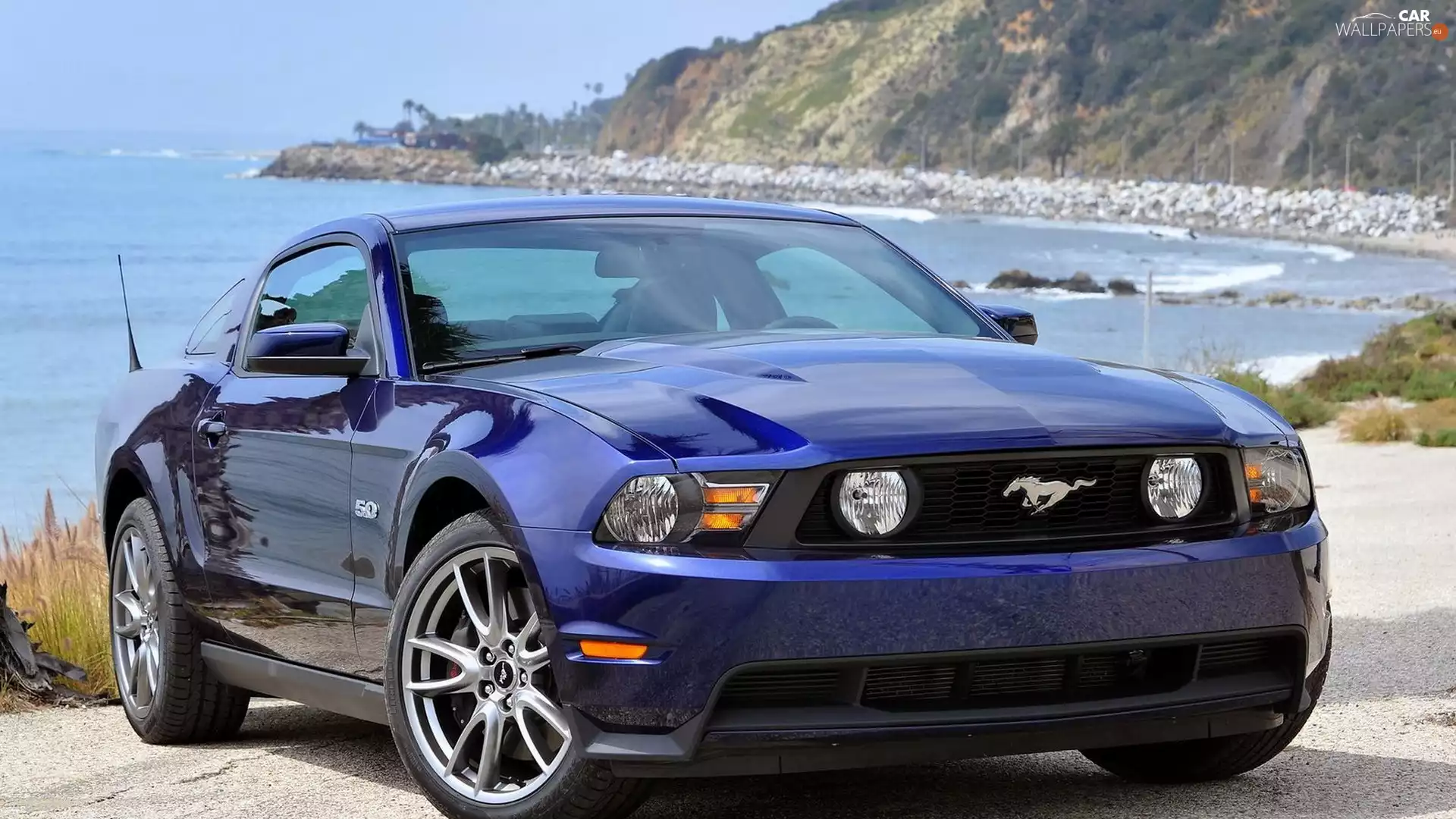 2011, blue, Ford Mustang GT