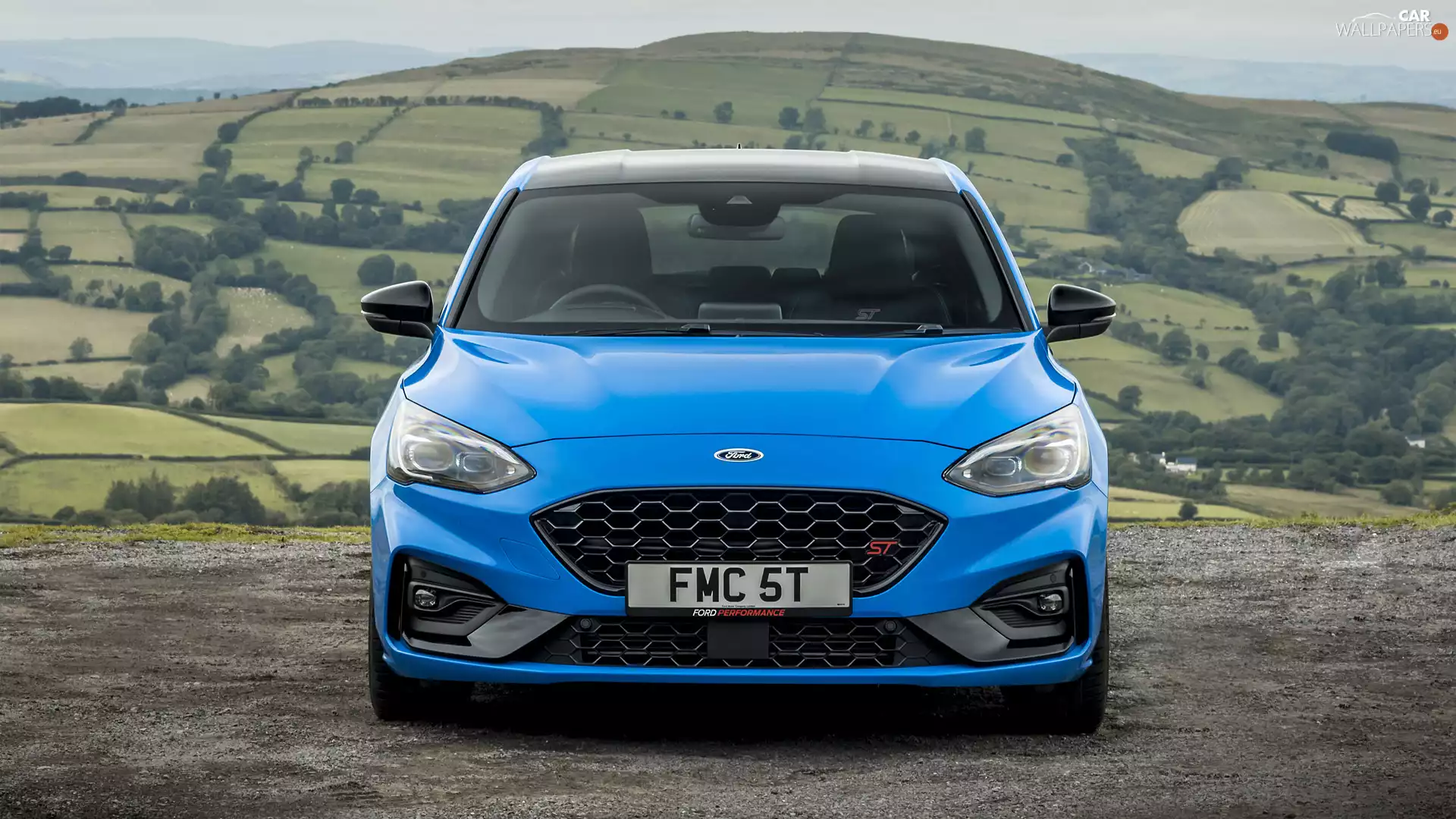 Front, blue, Ford Focus ST