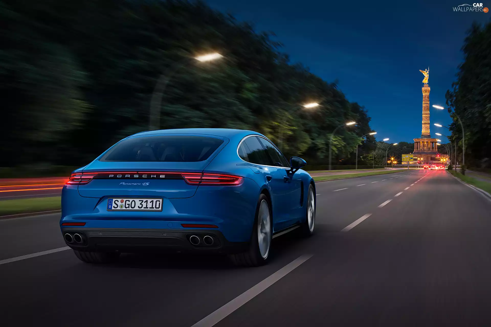 2017, Blue, Porsche Panamera 4S