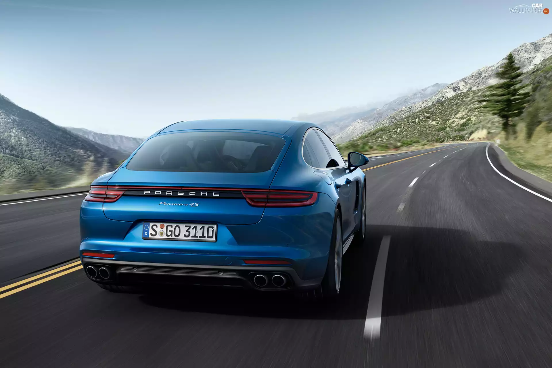 2017, Blue, Porsche Panamera 4S
